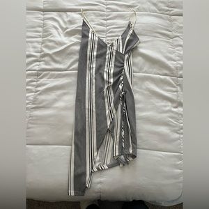 Black and white asymmetrical mini dress size small, great condition!